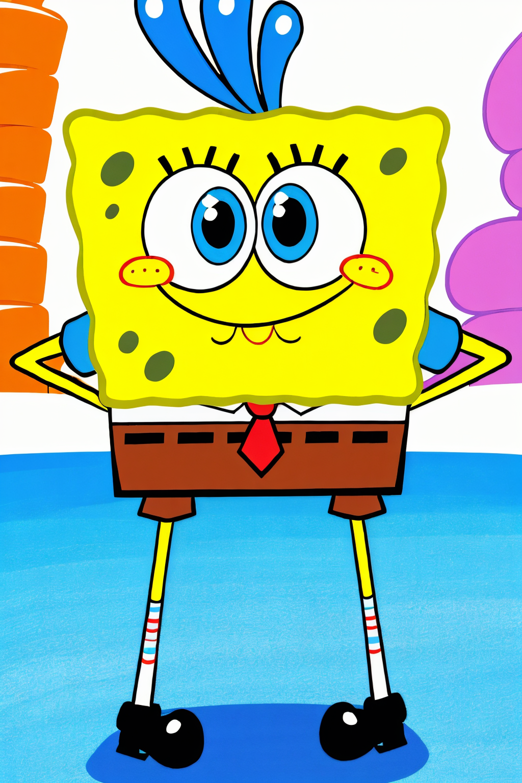(view from back), (Realisitc:1.5), spongebob, <lora:EdobSpongeBobSquarePants_v1.0:0.8>