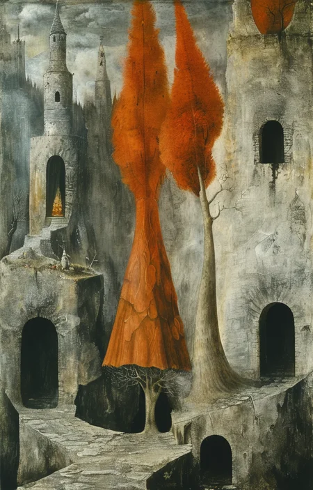 masterpiece,best quality,<lora:tbh180-sdxl:0.9>,illustration,style of Remedios Varo,