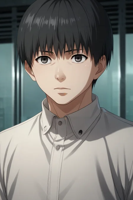 score_9, score_8_up, score_7_up, source_anime, rating_safe, intricate details, semi-realistic, , upper body, depth of field, 1boy, solo, male focus, <lora:ken_kaneki_pony:0.98>, ken_kaneki, black hair, black eyes, short hair, bangs, , , science fiction western, , <lora:sdxl_lightning_8step_lora:1>