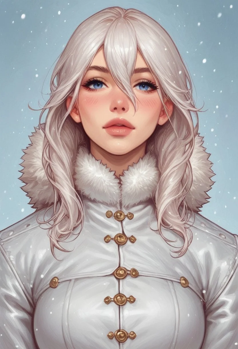 (((front view)))
1 girl, portrait, winter jacket with fur hood, long hair, winter, snowfall, 1girl solo, white hair, looking at viewer, bangs, day, blue sky, hair between eyes, outdoors, blush dramatic lights, relax,
(((full-clothed))),
BREAK
(outdoor background:1.9) score_9, score_8_up, score_7_up, score_6_up, source_cartoon, rating_explicit, Expressiveh, (((((upper body))))), dynamic pose