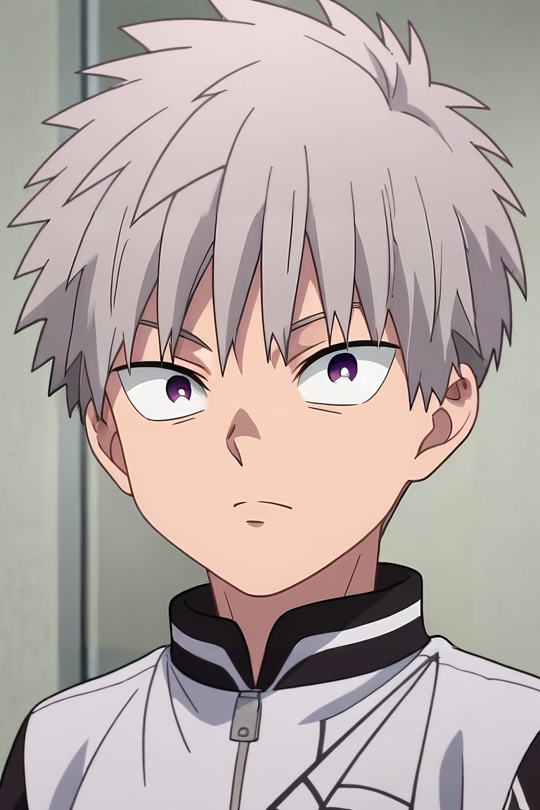 score_9, score_8_up, score_7_up, , rating_safe, , anime screencap, , , , , 1boy, solo, male focus, <lora:shiki_tademaru_pony:0.88>, shiki_tademaru, grey hair, purple eyes, short hair, , ,, <lora:sdxl_lightning_8step_lora:1>