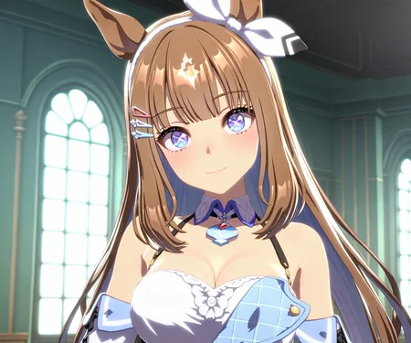 masterpiece, best quality, amazing quality, , 1girl, solo,  looking at viewer,  <lora:Almond eye in game style 3D ILL-v2:1> ummsmingame, 3d, almond eye \(umamusume\)