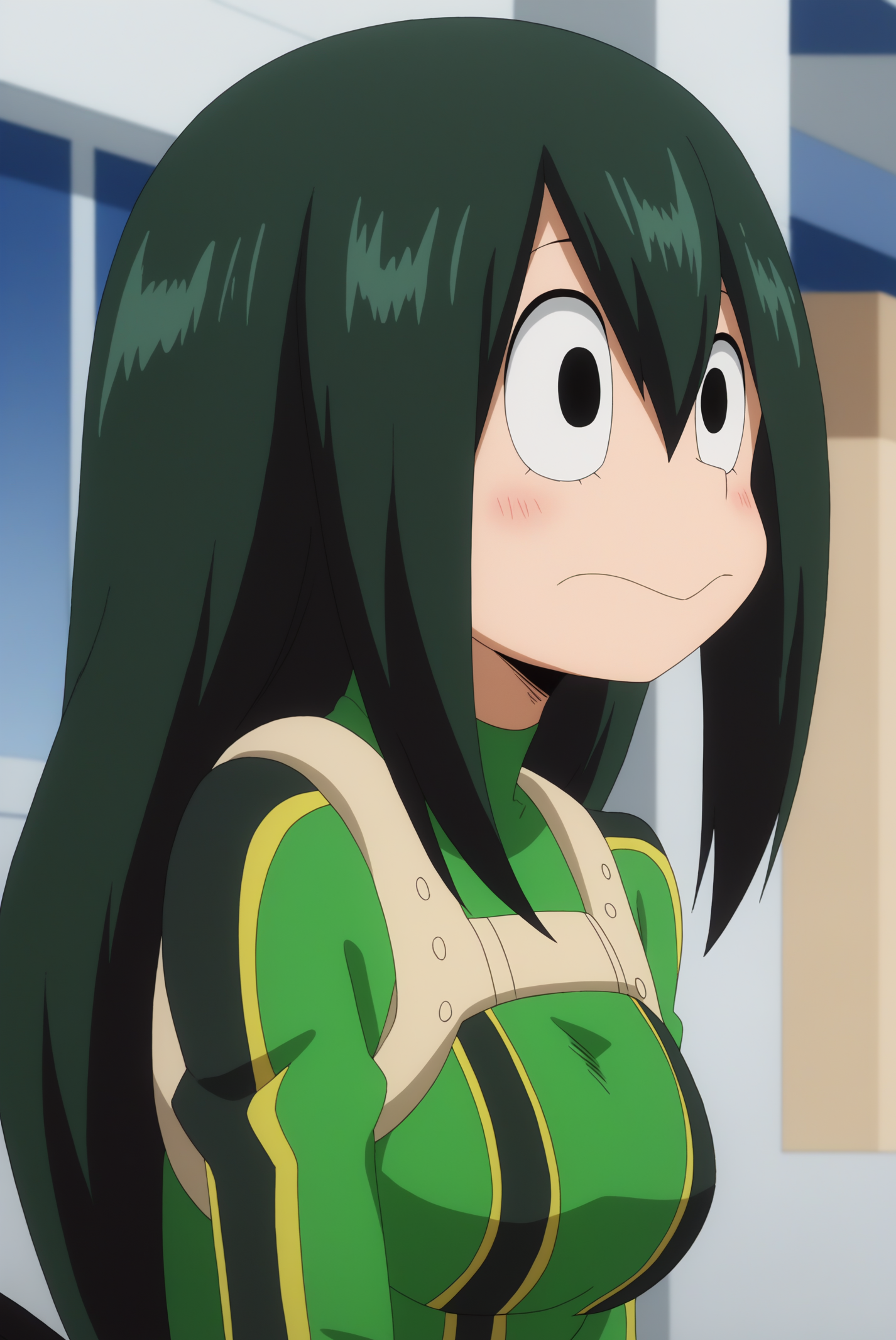 Tsuyu_Asui, solo, Devilish Attire <lora:My_Hero_Academia-Tsuyu_Asui-PDXL:0.8>