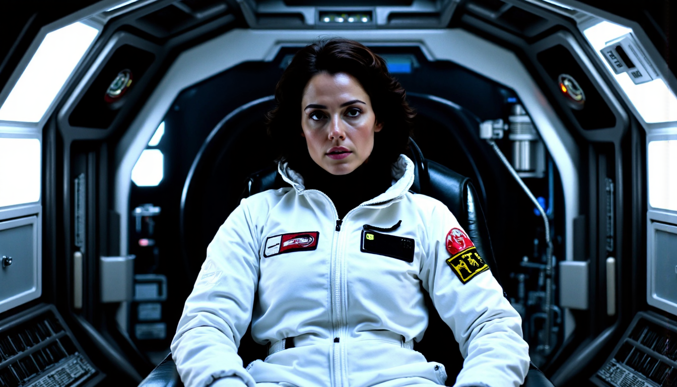 nostromo style,
woman wearing jumpsuit, hibernation chamber, science fiction, horror,

extremely detailed:1.2, sharp:1.2, bold outlines,

sharp focus, detailed face, clear eyes, Detailed perfect hand