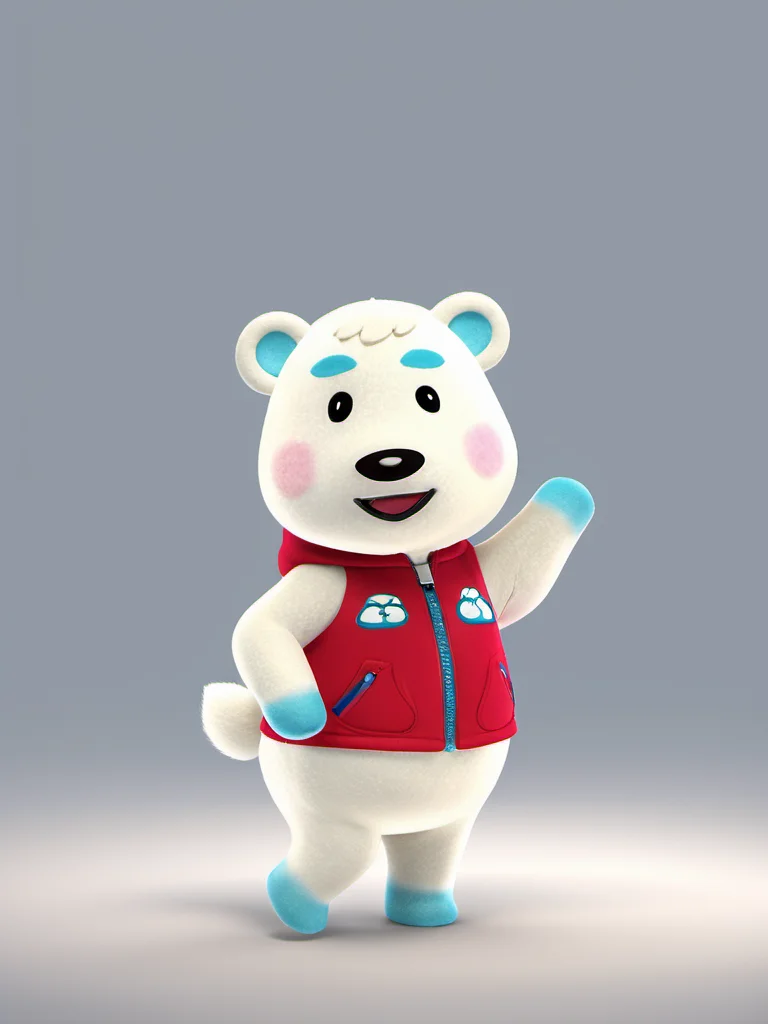 best quality,master piece, highly detailed,acs style,close up of a cute polar bear wear coat costume standing,solo,simple background,octane render, volumetric, dramatic lighting, <lora:acs-000015:0.9>
