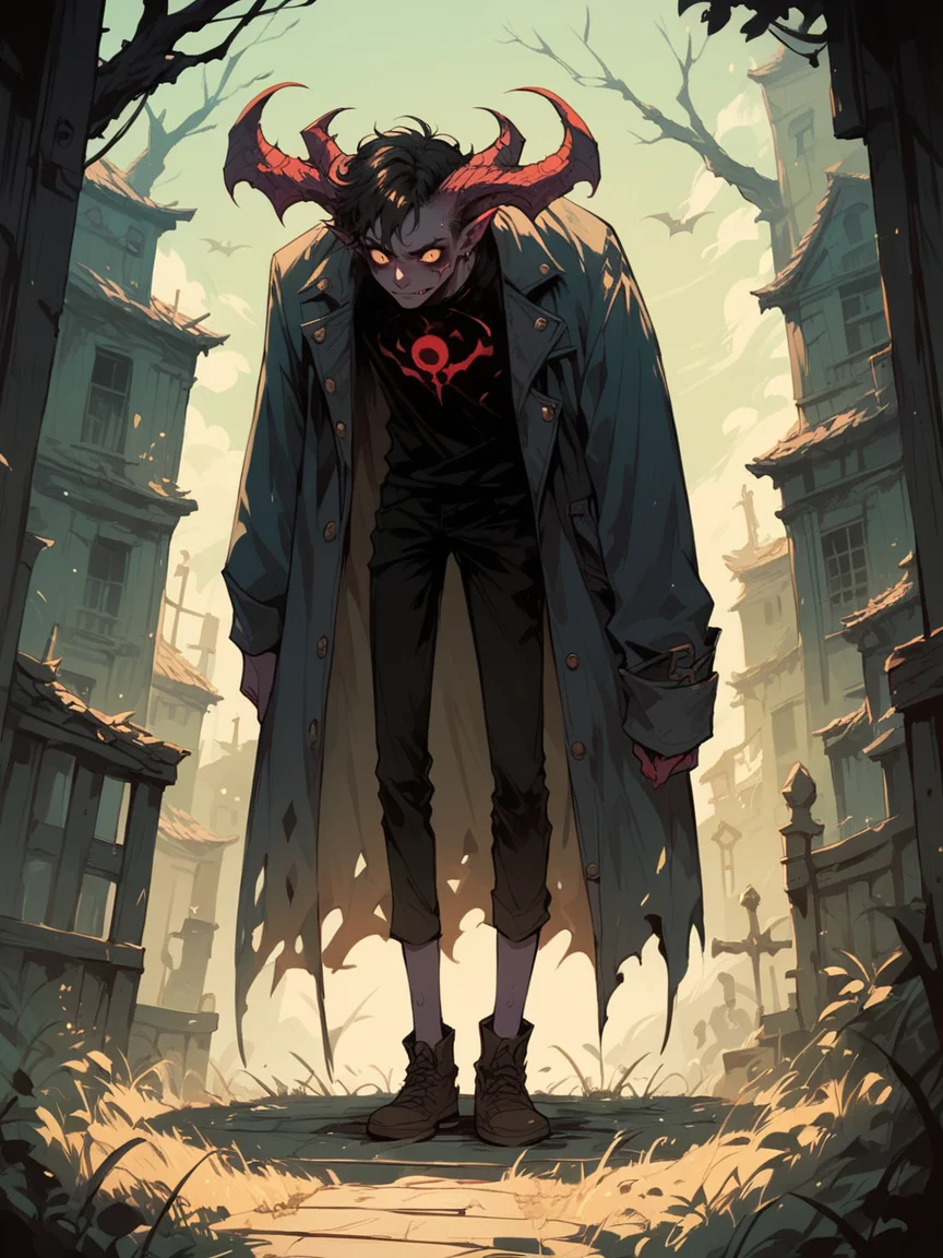 score_9, score_8_up, score_7_up, score_6_up, <lora:cr33pXLP:1> cr33p, 1boy, demon,