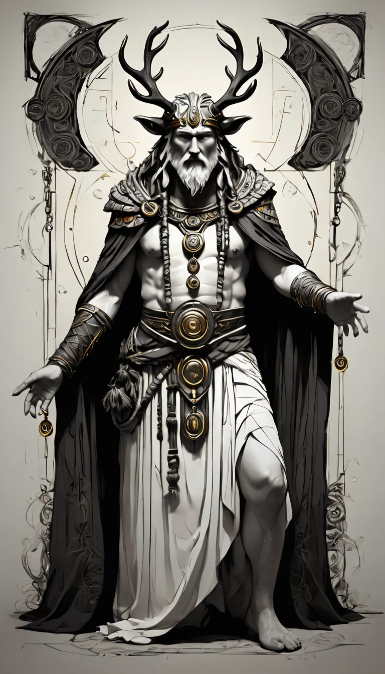 sketch_sheet, a drawing of Druid, ((black and white:1.5)), (paper background:1.5) golden ratio, detailed, sharp focus, intricate, still, dynamic, full color, attractive, cinematic, highly saturated colors, surreal, open intriguing, very inspirational, glowing, magical, thought fascinating, creative, positive, unique <lora:sketches-sdxl:1>