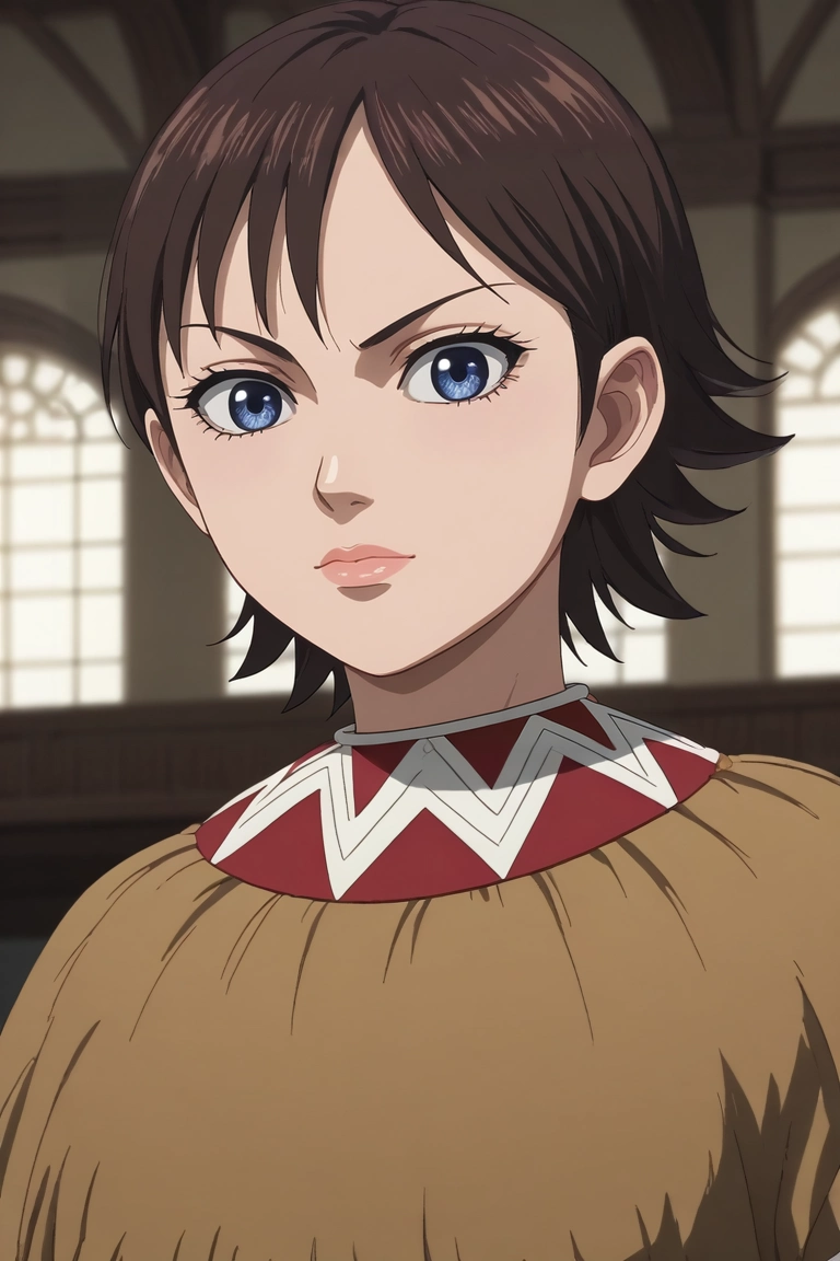 score_9, score_8_up, score_7_up, , rating_safe, intricate details, anime screencap, anime coloring, official style, looking at viewer, depth of field, 1girl, solo, <lora:he_liao_diao_pony:0.96>, he_liao_diao, brown hair, blue eyes, short hair, lips, wide angle, wide shot, full body, stonehenge, indoors, knees up, :o, dress, underboob cutout, starry print ribbon, <lora:sdxl_lightning_8step_lora:1>