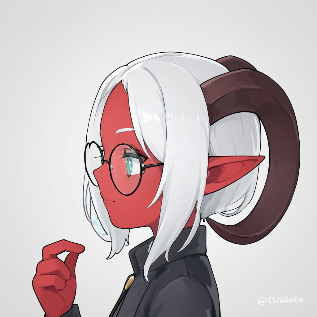 score_9_up, score_8_up, furry female, melissa tiefling, solo, red body, glasses, profile picture, cutechibiprofile, <lora:MelissaBelladonna:0.8> <lora:cutechibipony:1>