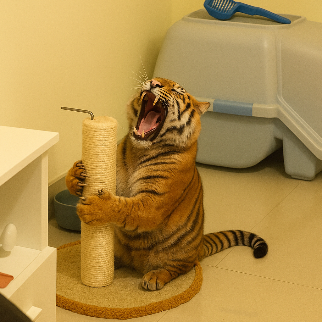 turn the cat in this image into a tiger