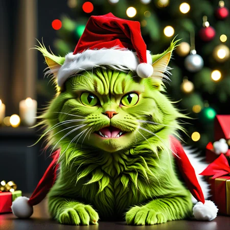 christmas grinch cat