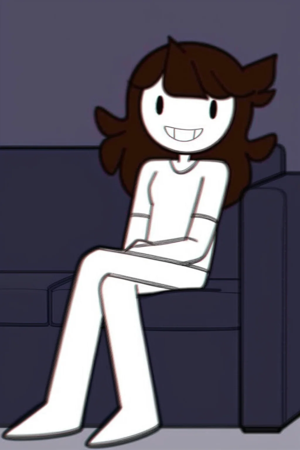 feminine, masterpiece, best quality, newest, absurdres, jaiden_a, 1girl, cartoon, brown hair, white skin, white shirt, black eyes, white pants, sitting, sofa,
BREAK
dynamic lighting, dark background, <lora:Jaiden_A_Pony:1>
