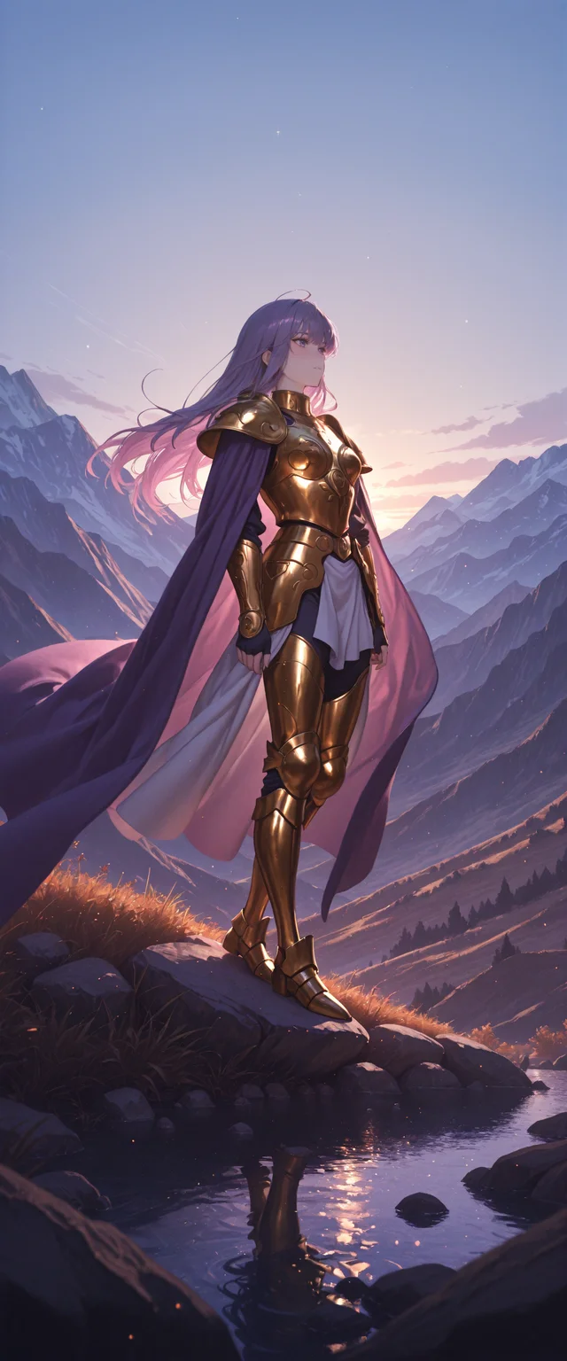 LL-Illu, lifeline_(a384079959) xiangnanhuai saint_seiya aries_muu absurdres highres 1boy armor cape floating_clothes floating_hair from_behind full_body gold_armor gold_cloth gold_saint greaves landscape long_hair male_focus mountain mountainous_horizon outdoors pauldrons purple_cape purple_hair scenery shoulder_armor sky solo standing
absurdres, masterpiece, gradient, high_quality, newest, incredibly_absurdres, very_aesthetic, depth_of_field, grainy_texture, film_grain blender_\(artwork\), zbrush_\(artwork\), digital_painting_\(artwork\) light_particles, painterly, raytraced, blending, volumetric_lighting