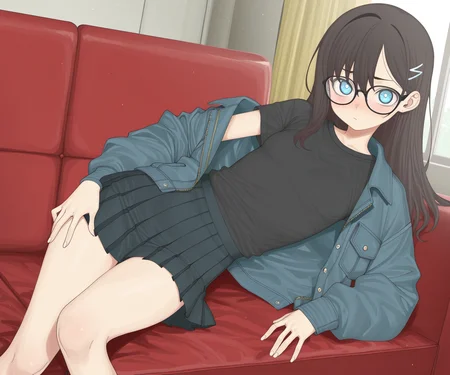 masterpiece, best quality, amazing quality, , 1girl, solo, looking at viewer, shirt, skirt, jacket, <lora:DECO style ILL-v2:1> decostyle, detailed background