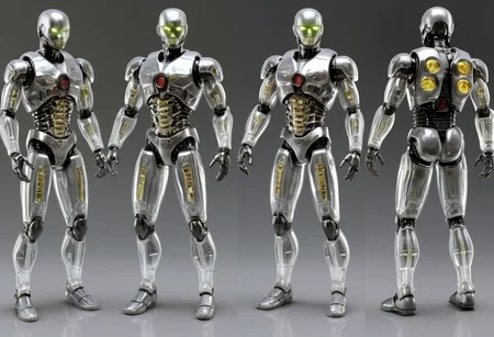 GI-Joe, a toy man, Chrome head, Translucent body, Henshin Cyborg