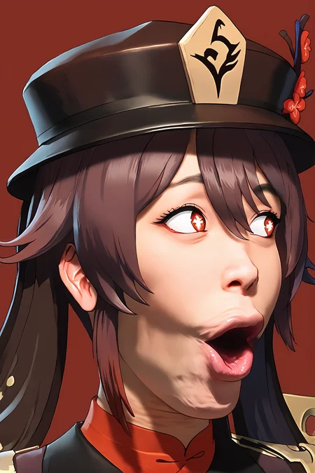 score_9,
<lora:pog_v1_unpruned:1>, pog,
hu tao \(genshin impact\), hat,
dark red background,
high resolution, Masterpiece, detailed