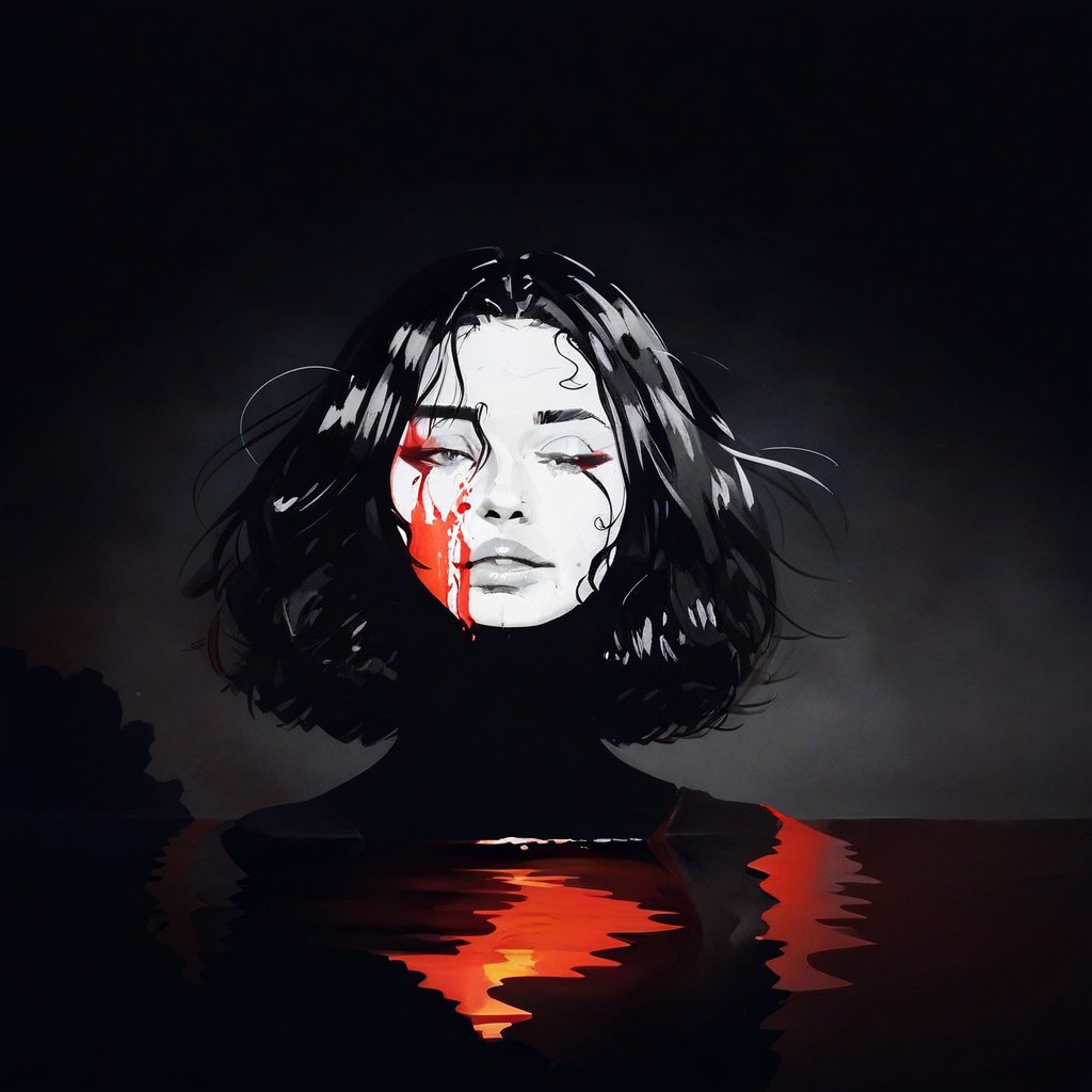 score_9, score_8_up, score_7_up, source_anime, BREAK, (123, medium breasts, human, LOR), coacalina, colourful,43stl1ght1ng, low light, dramatic lighting, darkness,reflection,
(highres), (absurdres) , dark theme, red, theme, 
Elizabeth, in the chasm where was my soul Forever young, Elizabeth Bathorii in the castle of your death You're still alive, Elizabeth ,Horror Art, mystical light, distortion, ideal anatomy, dystopia, doom, excellent quality,Blood,gore,many blood,pool of blood,blood stains, stained with blood,photorealism, highly detailed