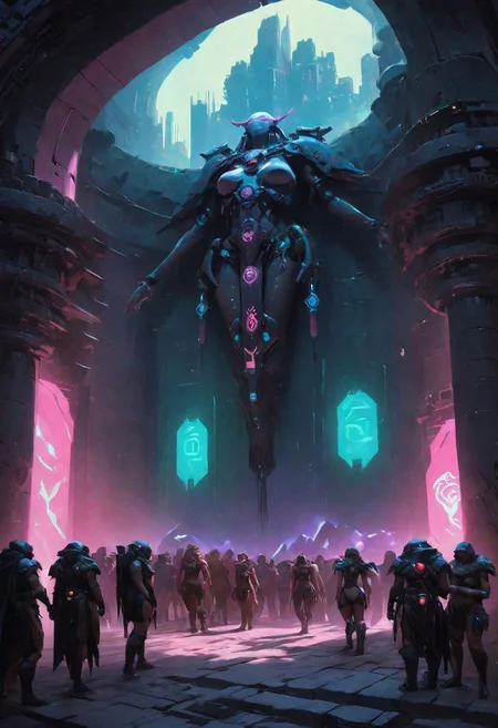 Fine art, shadowrun_party, cyberpunk