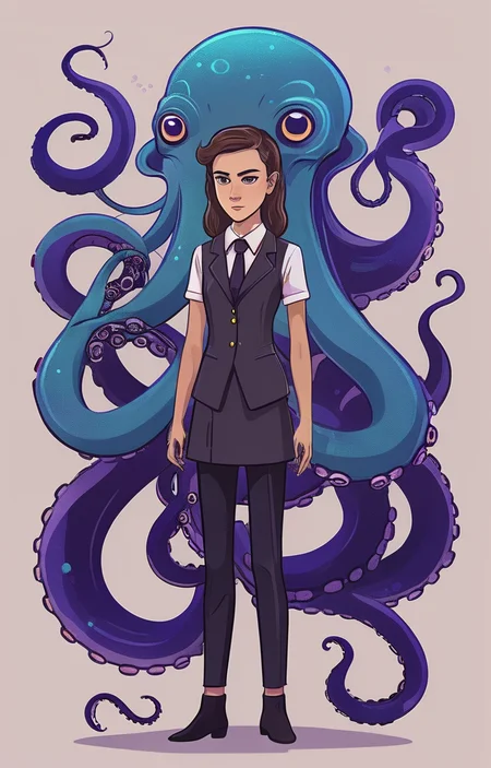 masterpiece,best quality,<lora:tbh30-sdxl:0.9>,illustration,tentacles,csulu, tech genius teenage girl