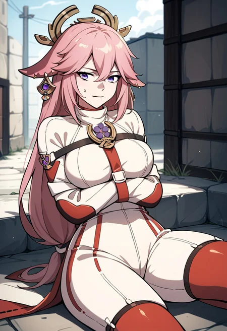 score_9, score_8_up, score_7_up, source_anime, STRAITJACKET, yae miko