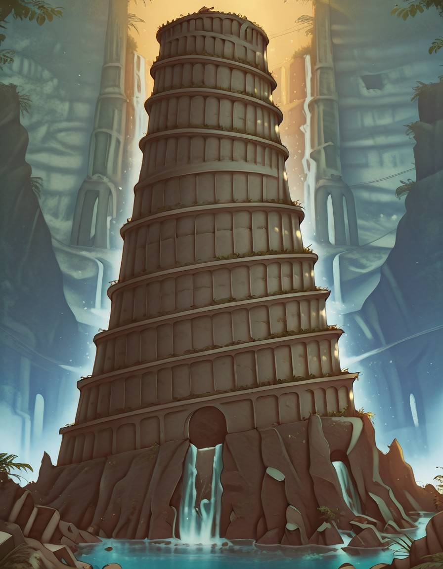<lora:Tower_of_Babel:1> tower of babel ,fantasy,ruins,jungle,waterfall,masterpiece,best quality,amazing quality 
 <lora:Soranamae_style_IllustriousV2:1> soranamae_style