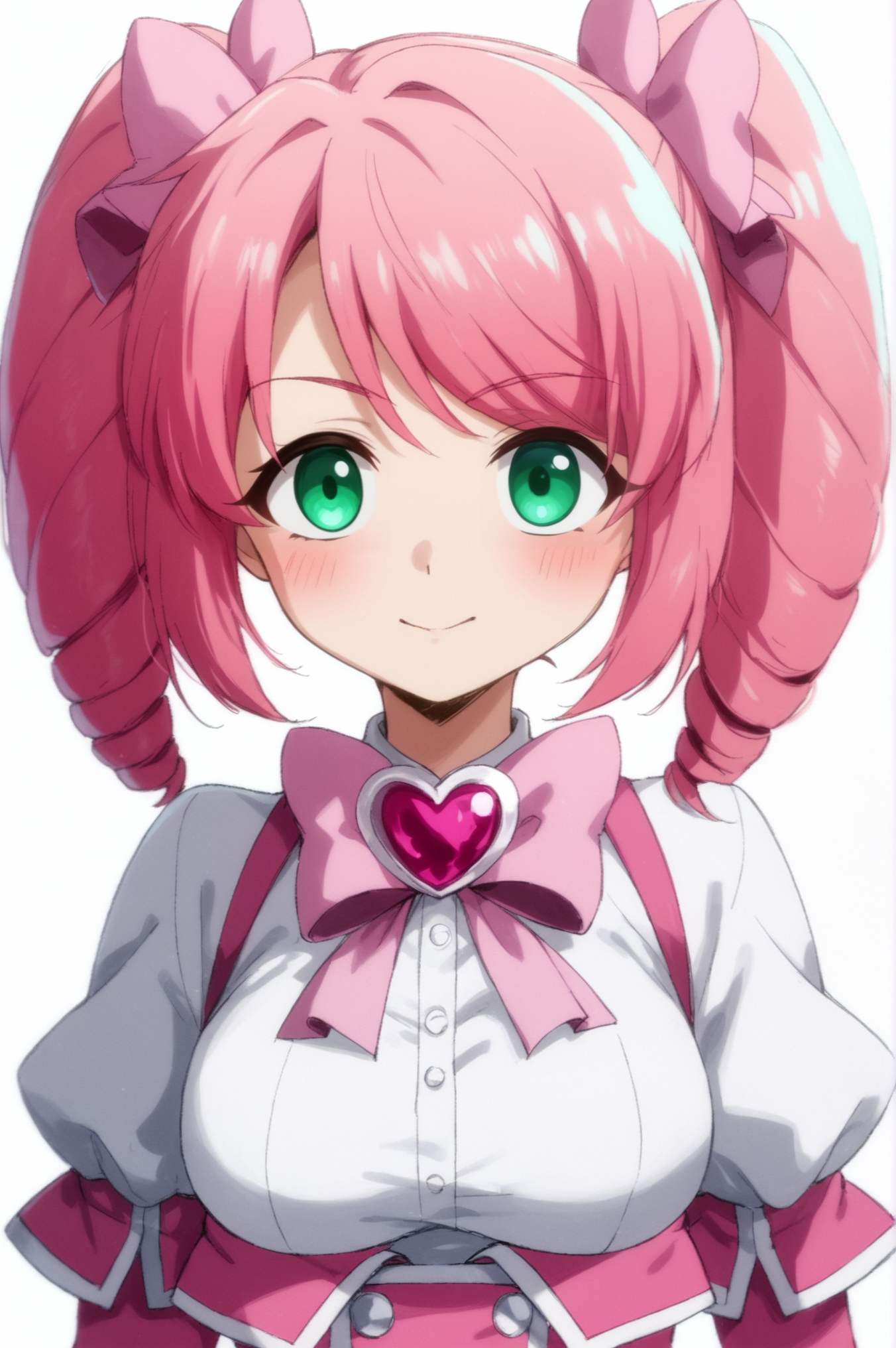 <lora:Haruka_Hanabishi:0.7> rating_all, score_10, score_8_up, score_7_up,  Haruka Hanabishi, magical girl, upper body, white background, looking at viewer <lora:sdxl_lightning_4step_lora:1>,