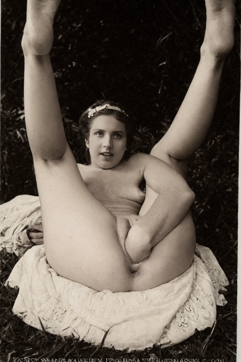 cabcard, sepia, monochrome, 1girl, puffy nipples, legs spread, solo fisting, pussy closeup <lora:Cabinet_Cards:1.5>  <lora:Solo_Fisting_V2:1>