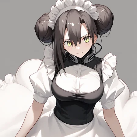 <lora:Takeuchi_Takashi_PonyXL_style_v01:1>
<lora:agent.pony:1>
score_9 , score_8_up , score_7_up , source_anime , 
masterpiece , best quality , ultra-detailed , 
BREAK
agent \(girls' frontline\), maid
1girl , woman , huge breasts , light smile , light blush , ((jeanne d'arc (fate)):0.5)  , 
long black hair  , maid dress ,  
motion