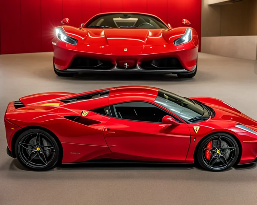 cars fantastic red, ferrari, speed, intricate detail ,dark background , HD. Photograph , in table((realism)), extremely high quality RAW photograph, ultra detailed photograph, sharp focus, high resolution, (detailed skin:1,3),high quality, film grain, Fujifilm XT3,Highly Detailed, movie, (Cinematic Photo:1.3) of (Realistic:1.3)