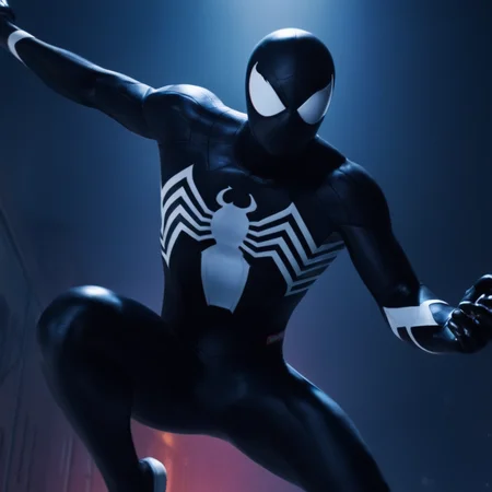 cinematic film still of <lora:Symbiote Suit:0.8>
<lora:Symbiote Style v2:1> Symbiote Style
A Symbiote Suit of a man in a spider - man suit shooting web with his hand,Spider-Man Symbiote Suit,solo,1boy,holding,upper body,weapon,male focus,sword,holding weapon,bodysuit,mask,muscular,glowing,holding sword,muscular male,superhero , realistic, realism, photorealism, hyperrealism, hyperrealistic, realistic, sharp, detailed, cinematography style, film light style, movie still, professional photography, artistic, perfection, contrast, cinematic, filmic, high quality photo, 8k quality, colorful, dark shadow, shallow depth of field, vignette, highly detailed, high budget, bokeh, cinemascope, moody, epic, gorgeous, film grain, grainy