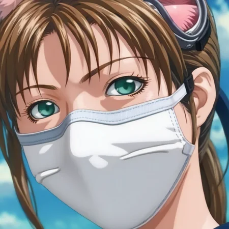 anime artwork of <lora:Mai Shiranui:1.2> Mai_Shiranui:0.5
a woman with a cat mask and goggles on Hyperrealism Style, anime style, key visual, vibrant, studio anime, highly detailed
