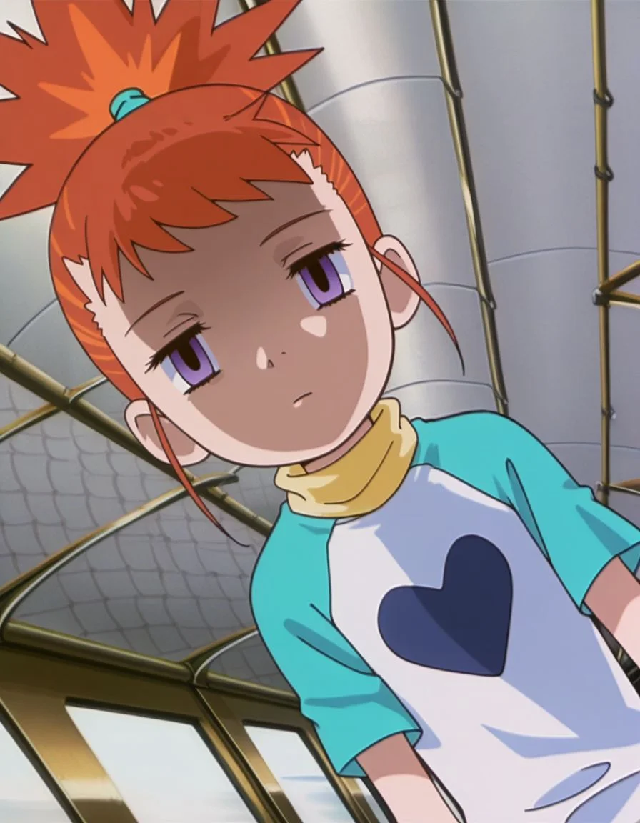 masterpiece, best quality, incoming attack, solo, inside a train background, dutch angle, upper body,
, skinny, shaded face, empty eyes, expressionless,
<lora:Mind_Controlled_Rika:1>, rik0, 1girl, orange hair, high ponytail, female child, purple eyes, raglan sleeves, yellow turtleneck,