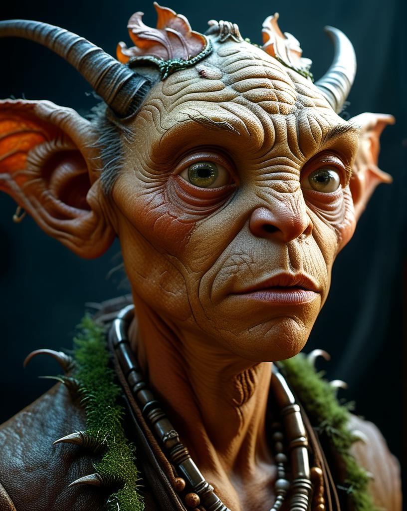 Hyperrealistic art cinematic film still photography in the style of detailed hyperrealism photoshoot, creature, fantasy, James Christensen, bold lines, hyper detailed, . shallow depth of field, vignette, highly detailed, high budget, bokeh, cinemascope, moody, epic, gorgeous, film grain, grainy, . Extremely high-resolution details, photographic, realism pushed to extreme, fine texture, incredibly lifelike