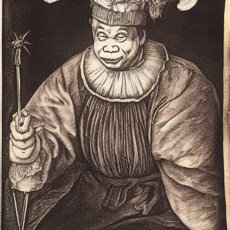 rodrigo duterte as jester, durer-style