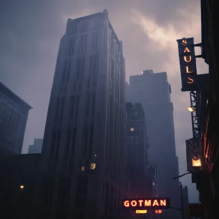 cinematic film still of <lora:perfection style:0.6>
<lora:gotham city style v2:0.8>
<lora:Chiaroscuro Lighting Style:0.6>
Gotham City a building with a ace chemicals neon sign on it Gotham City Style,outdoors,sky,cloud,no humans,night,building,night sky,scenery,smoke,city,lamppost , detailed, real, different, unique, cinematic, dramatic, concept art, filmic, detailed background, detailed settings, artstation, gothic New York, gotham city style, shallow depth of field, vignette, highly detailed, high budget, bokeh, cinemascope, moody, epic, gorgeous, film grain, grainy