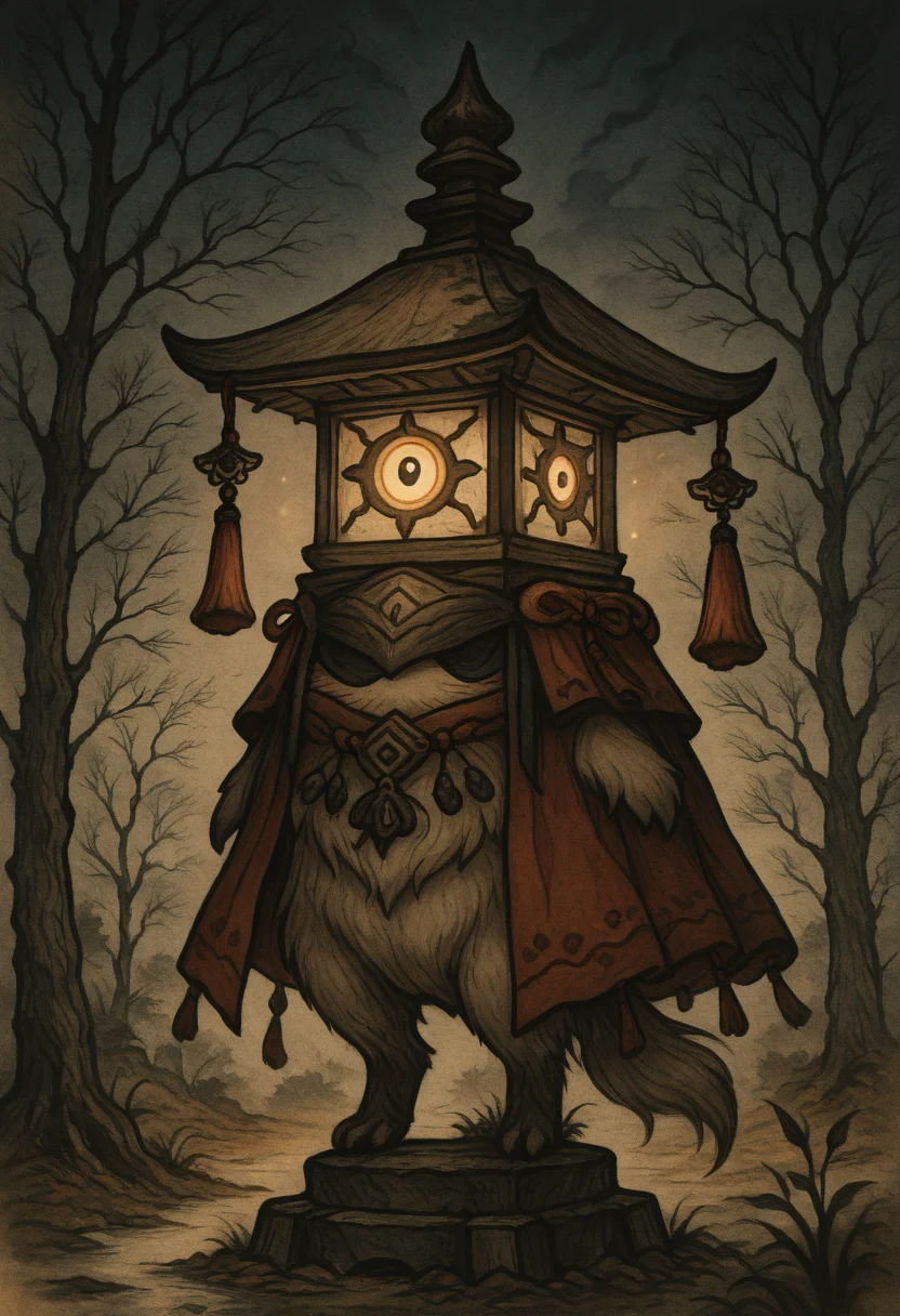 masterpiece, best quality, y0k4i, tree, bare tree, lantern, glowing, night, <lora:YokaiPokedex_IXL:1.0>,