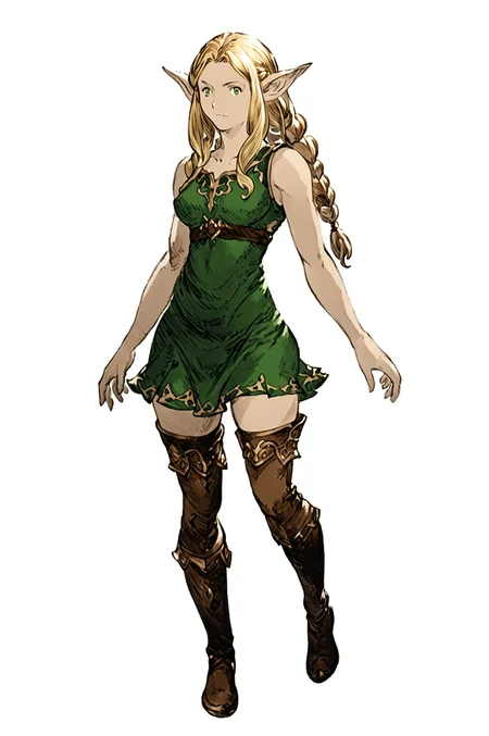 <lora:akihiko_yoshida_style_pony:0.6>, <lora:granblue_fantasy_style_xl:1>, <lora:pensketch_without_pen_lora:0.5> <lora:ryoji_ohara_Final_Fantasy_Brave_Exvius_ArtStyle:1>, <lora:LineArt Mono Style LoRA_Pony XL v6:0.5>, <lora:Takeuchi_Takashi_PonyXL_style_v01:0.6>,
(white_background:1), hands, flat color, granblue_fantasy_style_xl, granblue, penSketch_style, (ink sketch, hatching), detailed face, nose, detailed eyes,
elf, geen eyes, elf, stoic, looking at viewer,  blond, tight dress
