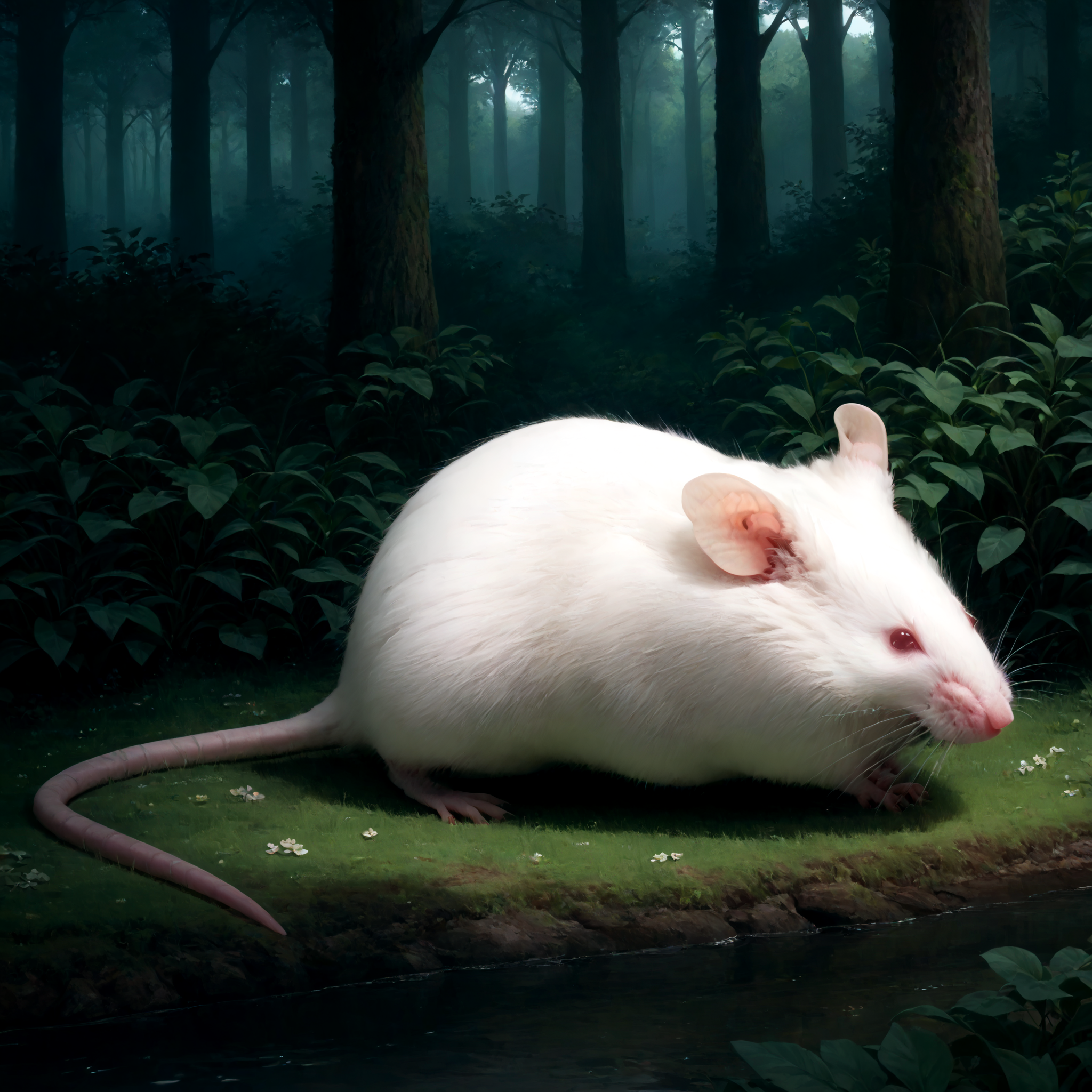score_9,score_8_up,score_7_up,best quality,masterpiece,super detailed,extreme detailed,full_body,zPDXL,
<lora:Pony_DetailV2.0:1> BREAK forest,<lora:white mice:1>,no humans,animal,white mice,