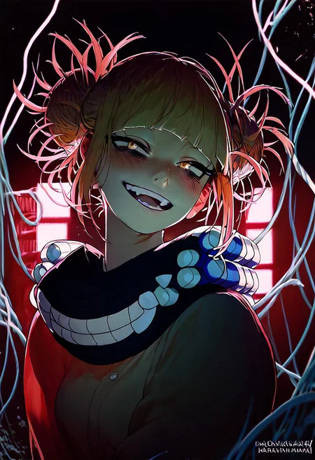 score_9, score_8_up, score_7_up, score_6_up,1girl, woman, in the style of aaron horkey, neon_outlines, Digital art, himiko toga, my hero academia, (masterpiece:1.2), best quality, (hyperdetailed, highest detailed:1.2), high resolution textures,