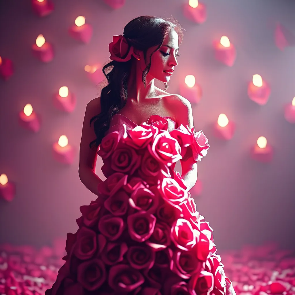 rosifex bride made of rose, cinematic, professional photo<lora:rosifex :1>