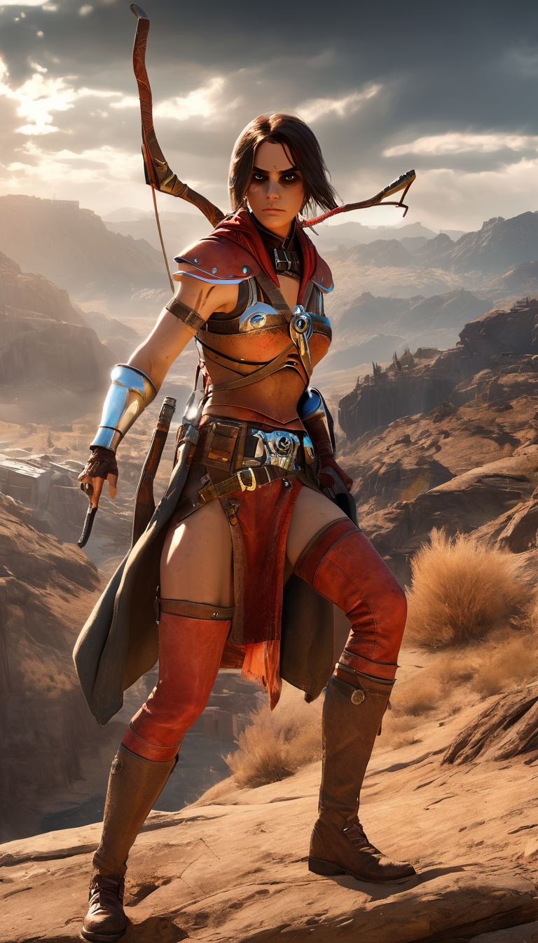 long shot scenic professional photograph of Cinematic scene, hero view, female d4r rogue <lora:diablo_4_rogue_v0.0.3:1>, action pose, nature, detailed background, masterpiece, best quality, high quality, absurdres, perfect viewpoint, highly detailed, wide-angle lens, hyper realistic, with dramatic sky, polarizing filter, natural lighting, vivid colors, everything in sharp focus, HDR, UHD, 64K
