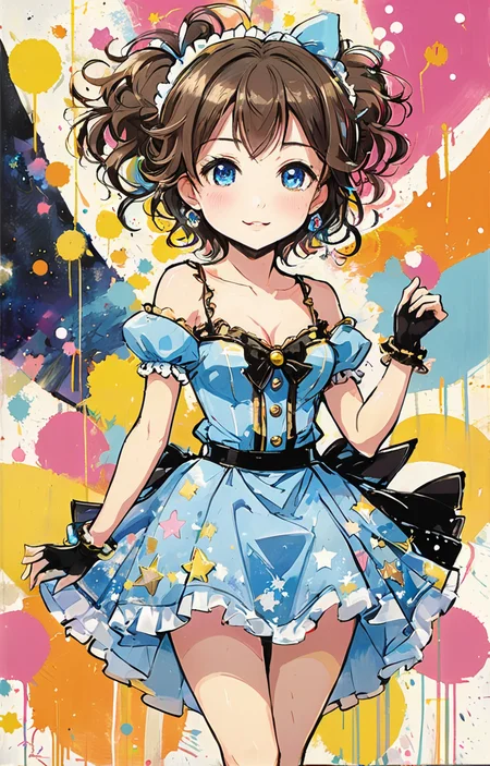 masterpiece,best quality,<lora:tbh333-sdxl:0.6>,illustration,style of Jim Mahfood portrait of idolmaster cinderella girls,