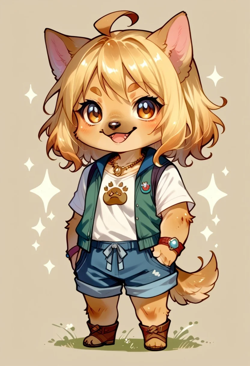 score_9, score_8_up, score_7_up, source_anime, solo, cute chibi dog, female, anthropomorphic, chibi body, chibi art style, (anime art style:0.9)