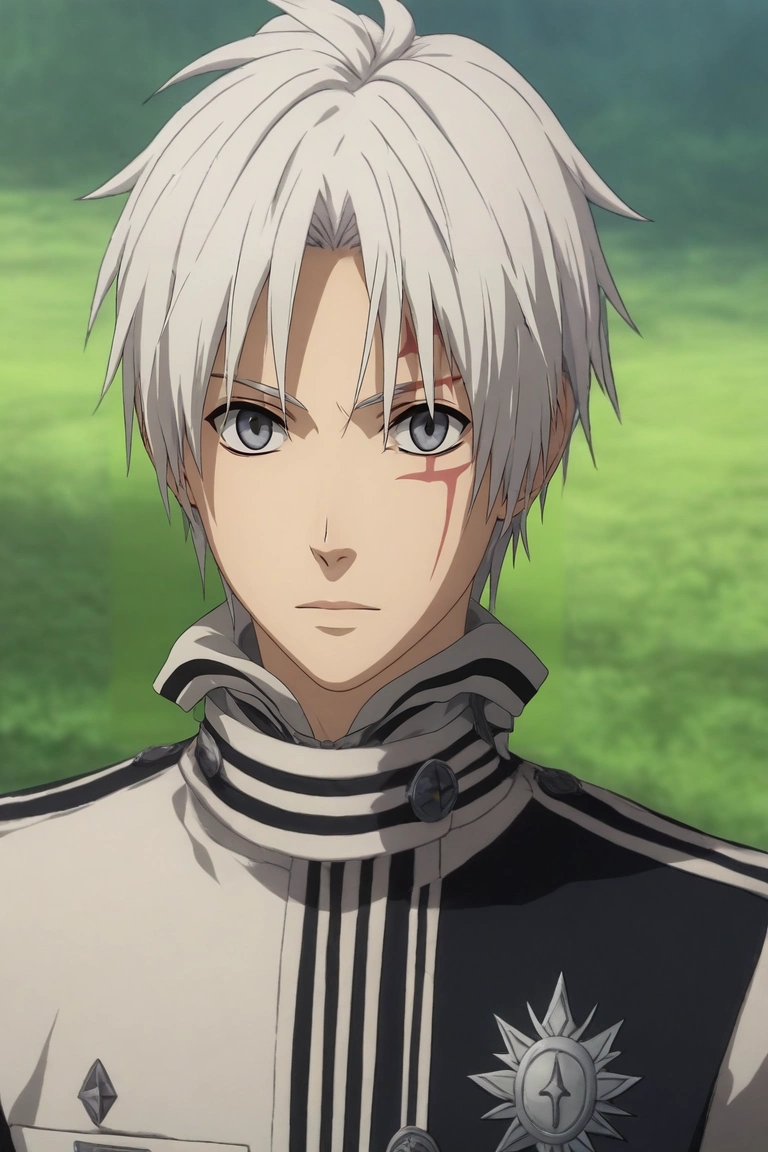 score_9, score_8_up, score_7_up, , rating_safe, intricate details, (3d:0.4), looking at viewer, depth of field, 1boy, solo, male focus, <lora:allen_walker_pony:0.86>, allen_walker, white hair, grey eyes, short hair, scar, facial mark, , , tam, <lora:sdxl_lightning_8step_lora:1>