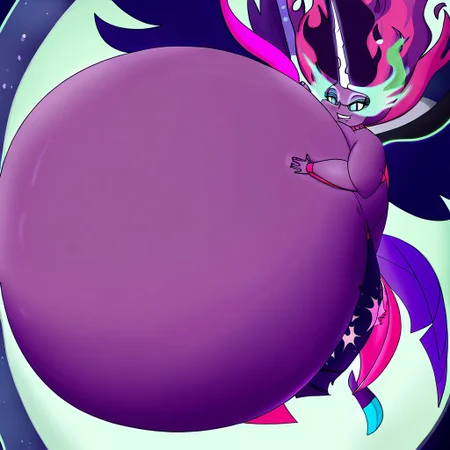 belly size bigger than main body)), (gigantic belly:2.0), goddess, Midnight Sparkle, Equestria Girls