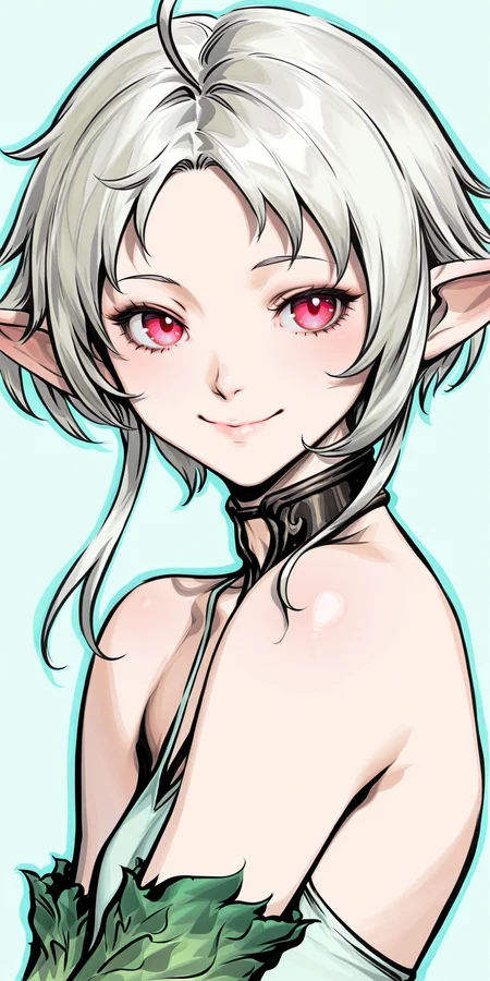 {{amazing quality, best quality, high quality, very aesthetic}}, 1girl, solo, looking at viewer, simple background, sylphiette, white hair, medium hair, smile, red eyes, ahoge
<lora:Artgerm_Sketch_Illustrious:1>