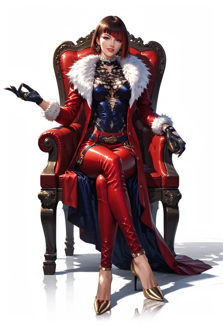 (score_9, score_8_up), score_7_up, <lora:PonyAnn4W:1> Ann4W, 1girl, pants, belt, gloves, a woman, full body, sitting on throne, smiling, beautiful eyes, legs crossed, legs, feet, high heels, solo focus, thin, lusty, arching, large round breasts, gorgeous, alluring, perfect face, glossy skin, dramatic lighting, dark, shadow, beautiful, sensual, elegant, sunny, lewd eyes, eye contact