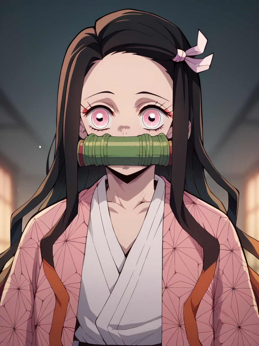 score_9, score_8_up, score_7_up, score_6_up, score_5_up,  <lora:demonslayerXLP:1> demon slayer, kamado nezuko,