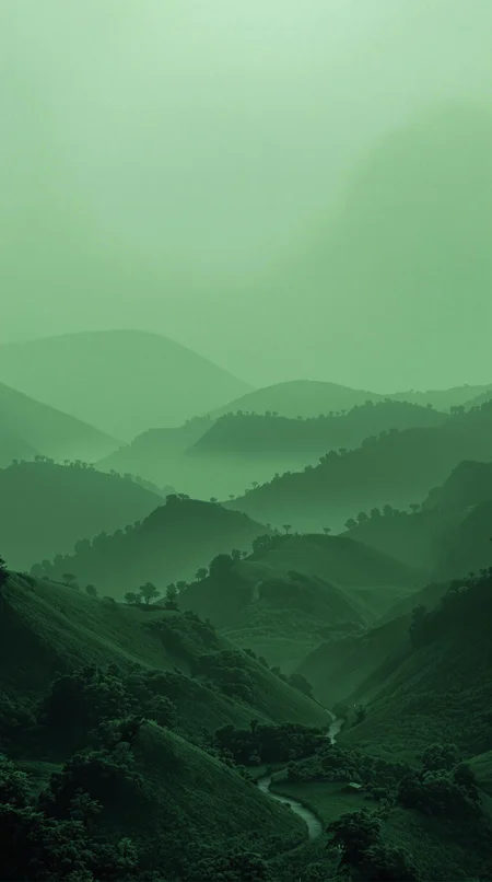 ((Green)): A hauntingly stunning landscape, perfect for a desktop wallpaper. Soft, muted tones dominate the palette, with unusual dark hues and faded colors blending seamlessly together. Atmospheric haze lingers, adding to the drama. Cinematic lighting casts long shadows, emphasizing every detail. Film grain texture adds depth, while professional composition guides the viewer's eye. Fine details are meticulously rendered, showcasing maximum level of detail. This masterpiece is a true work of art, boasting extreme precision and best-in-class quality.