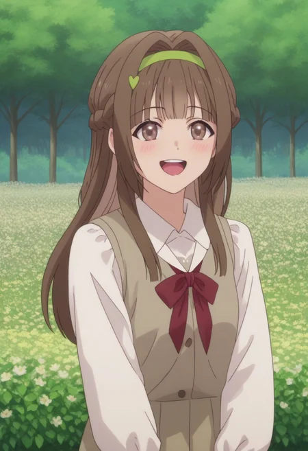 Haruka, long hair, brown hair, brown eyes, school uniform, braid, hairband,
(nsfw), (uncensored), (score_9), score_8_up, score_7_up, source_anime, cowboy shot, dynamic pose, 1 Female, solo, happy smile joy, blush, ashamed, shy, sexy, charming, alluring, seductive, enchanting, erotic,
((outdoors)), ((flower garden)), ((flowers)), ((many flowers)), spring petals, petals of flowers, spring, falling petals, flying butterflies,